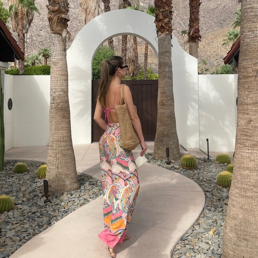 Zara high rise wide leg pant